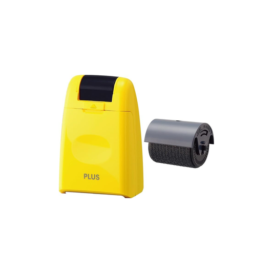 Plus Personal Information Protection Stamp Roller Keshipon Yellow 37-649 + Dedicated Ink Cartridge 1 Piece 37-299