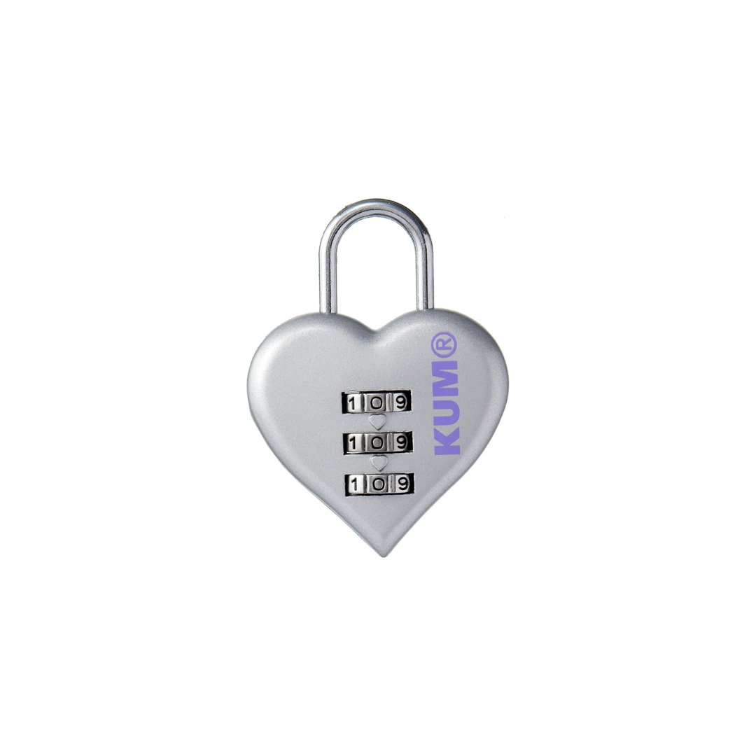 RAYMAY Fujii KM1148S KUM Heart Shape 3 Digit Dial Type Silver Padlock