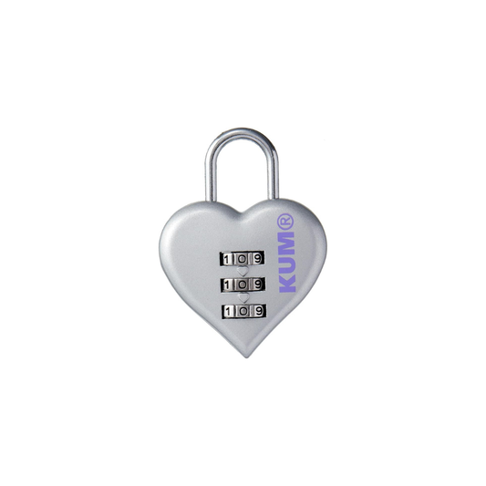 RAYMAY Fujii KM1148S KUM Heart Shape 3 Digit Dial Type Silver Padlock