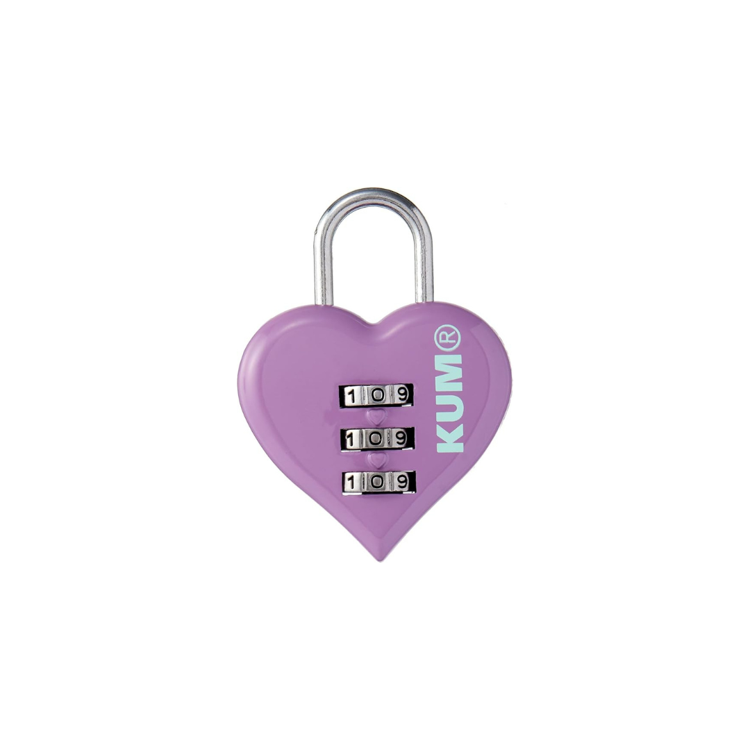 RAYMAY Fujii KM1148V KUM Heart-Shaped 3-Digit Combination Padlock, Purple