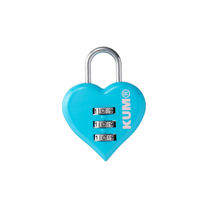 RAYMAY Fujii KM1148A KUM Heart Shape 3 Digit Padlock, Blue