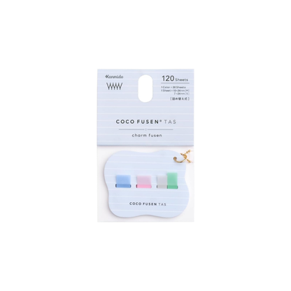 Kanmido Kokofsen Tasu Charm Sticky Notes Hana Blue Stripe CFT-A-103
