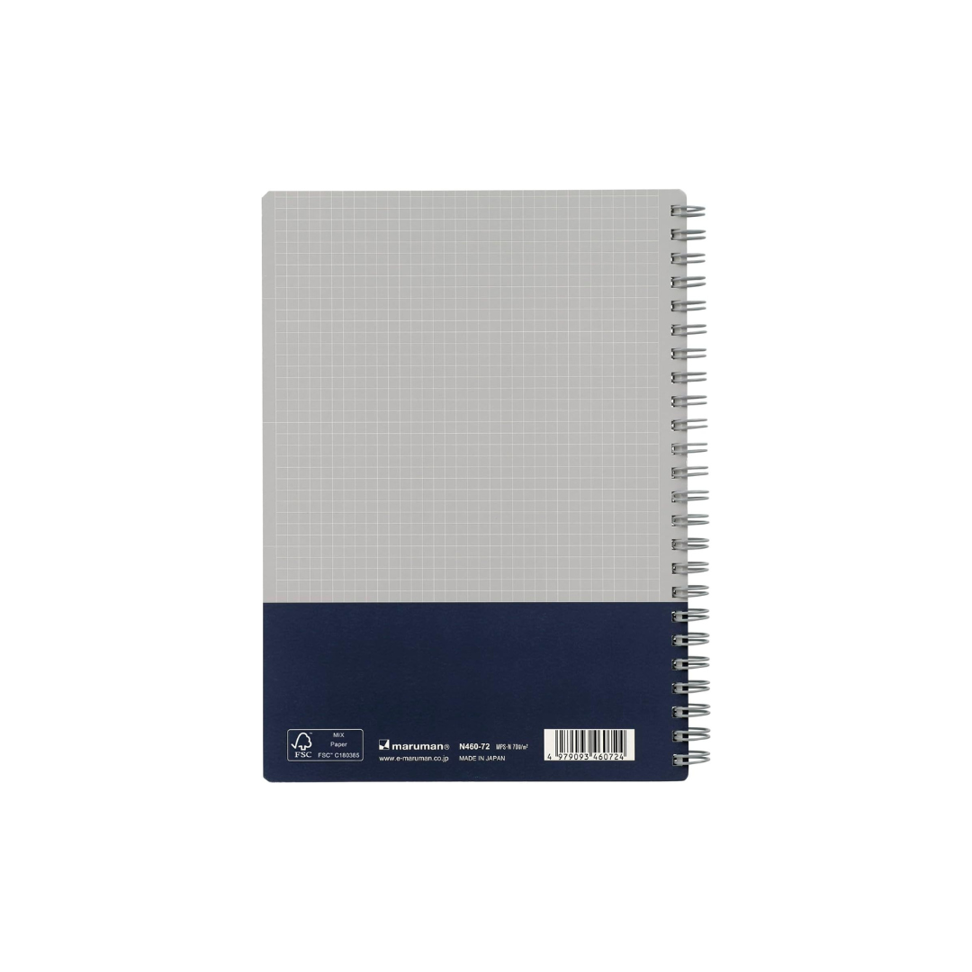 Maruman N460-72 Notebook, Ring Notebook, Utoka A5, 0.2 inch (4 mm) Graph Rule, Navy