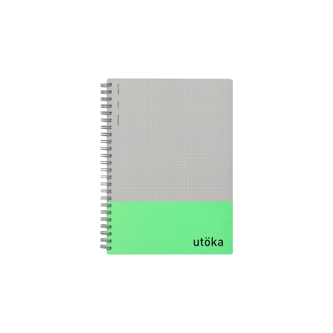 Maruman Notebook, Ring Notebook, Utoka, A5, 4mm Grid, Light Green, N460-33