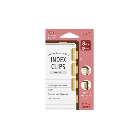 Midori 43433006 Clip Index Chirat, 8 Pieces, M, Brass