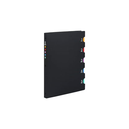 Maruman F483A Five Chart Loose Leaf Binder, A4, 30 Holes, Black
