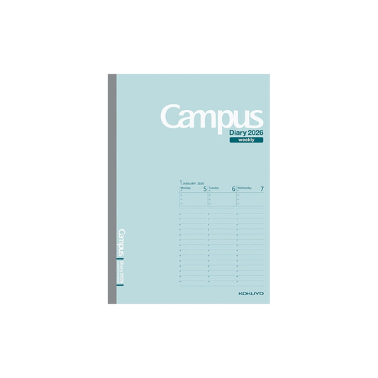 Kokuyo 2026 Campus Diary, Weekly Vertical, A5, Light Green, Ni-CWVLG-A5-26, Starts from January 2026