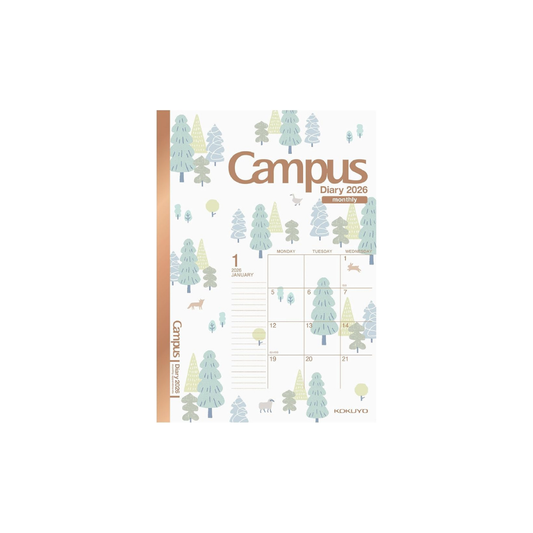 Kokuyo 2026 Campus Diary, Monthly Block Standard, A5 Limited Pattern, Ni-CML14-A5-26, Starts from December 2025