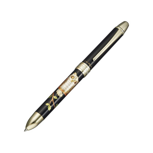 Platinum MWB-3000RM Modern Lacquer 2 Color 0.7 mm Ballpoint Multi Pen 0.5 mm Pencil - Owl Print