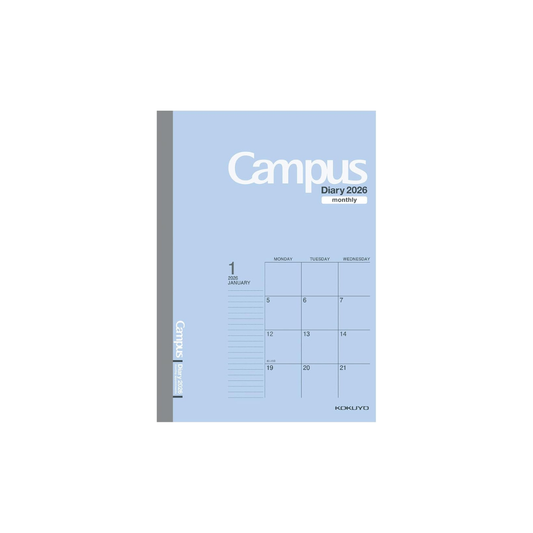 Kokuyo 2026 Campus Diary, Monthly Block Standard, A5, Blue, CMB-A5-26, Starts from December 2025