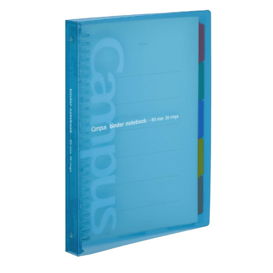 KOKUYO RU-P333NLB Loose Leaf Binder Campus, B5, 26 Holes, Up to 100 Sheets, Light Blue, Slide-Style Binder
