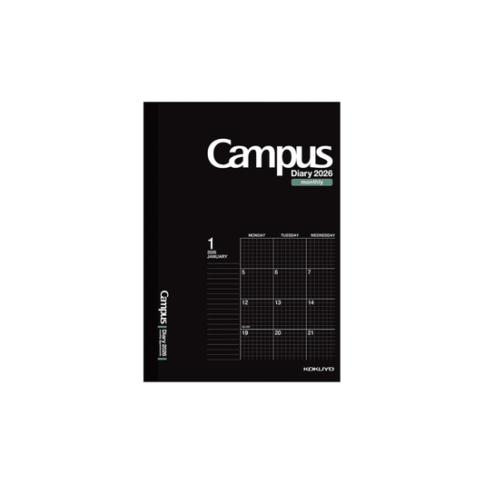 Kokuyo 2026 Campus Diary Monthly Block Graph Ruled A5 Black Ni-CMSD-A5-26 Starts from December 2025