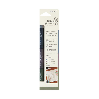 Midori Joint Dots 38140006 Rollerball Pen, 3-Color Connection, Dark