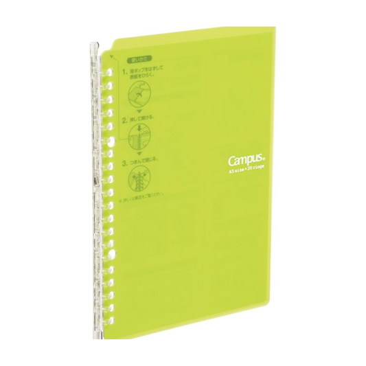 Kokuyo Campus Smart Ring Binder - B5 26 Rings Yellow Green