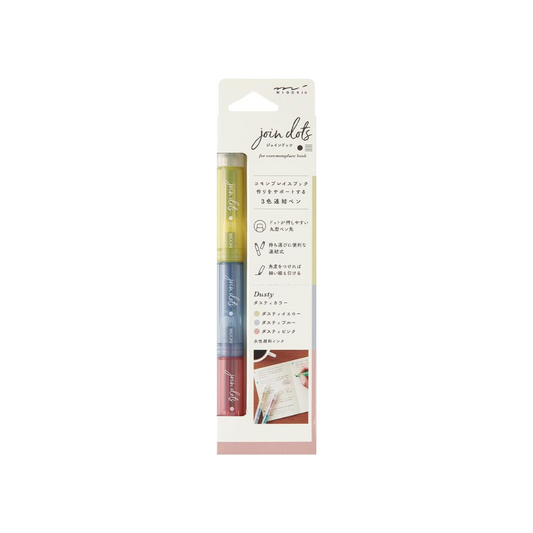 Midori 38138006 Joint Dots 3 Color Linked Dusty Rollerball Pen