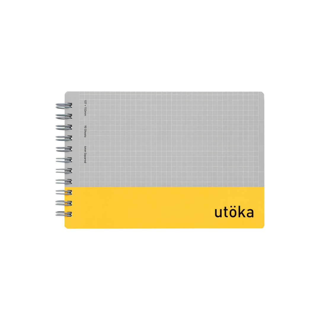 Maruman Notebook, Ring Notebook, Utoka, Pocket Size, 0.2 in (4 mm) Graph Ruled, Yellow N461-04