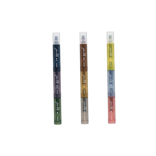 Midori Joint Dots 38142006 Rollerball Pen, 3-Color Connection, Pack of 3, Grayish Tone