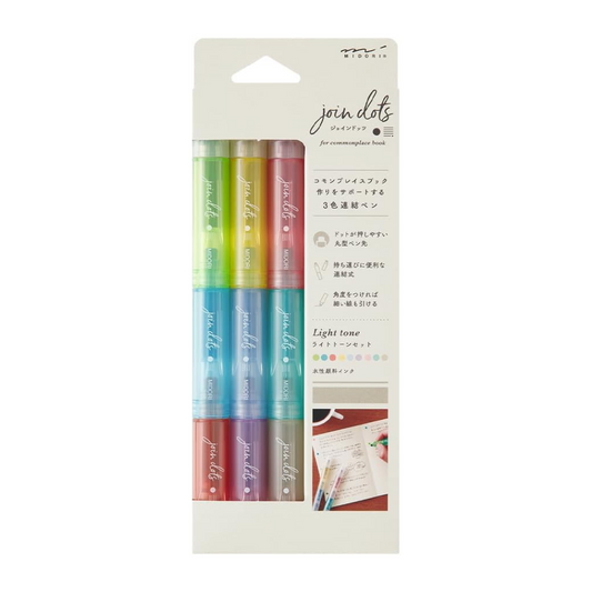 Midori 38141006 Joint Dots 3-Color Link, 3 Pieces, Light Tone
