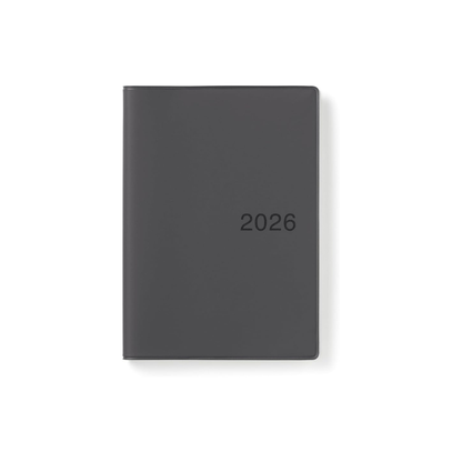 MUJI 84854262 Notebook, 2026, A6, Monthly / Weekly Schedule Book, Starts December 2025, A6, Dark Gray