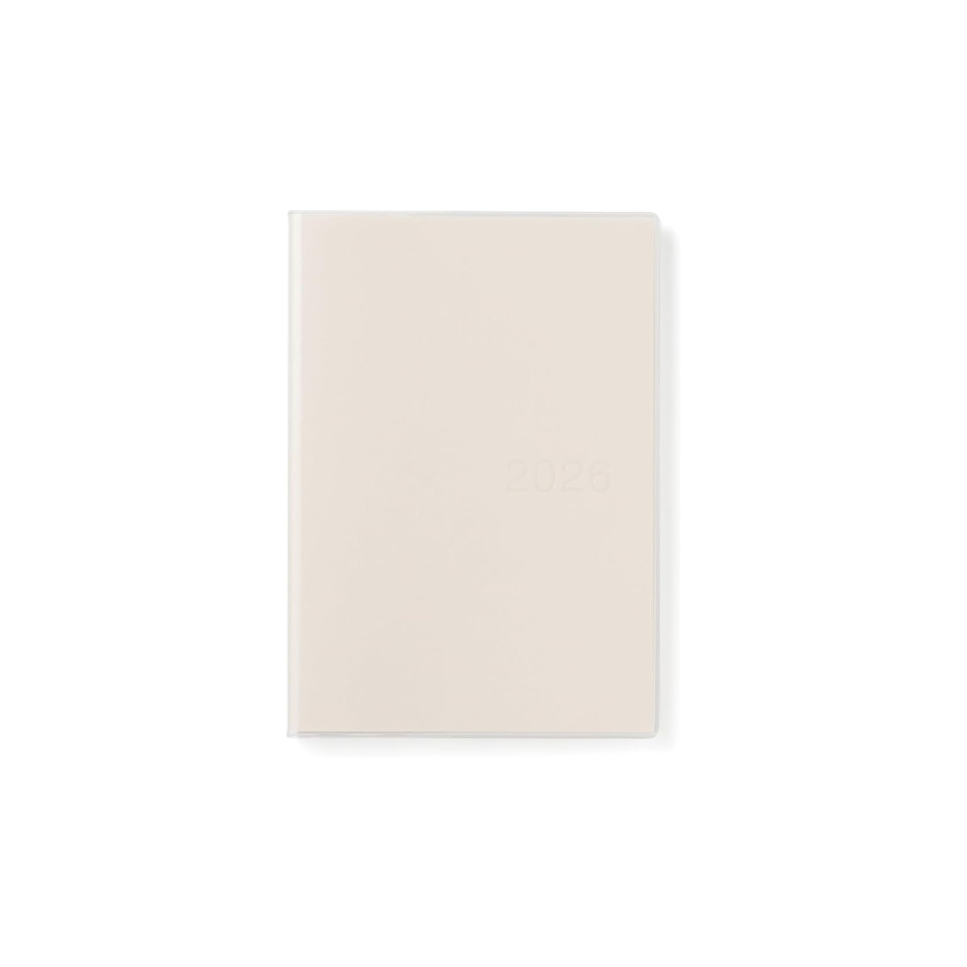 MUJI 84854538 Notebook, 2026, A5, Vertical Schedule Book, Starts December 2025, A5, White, Monthly Weekly