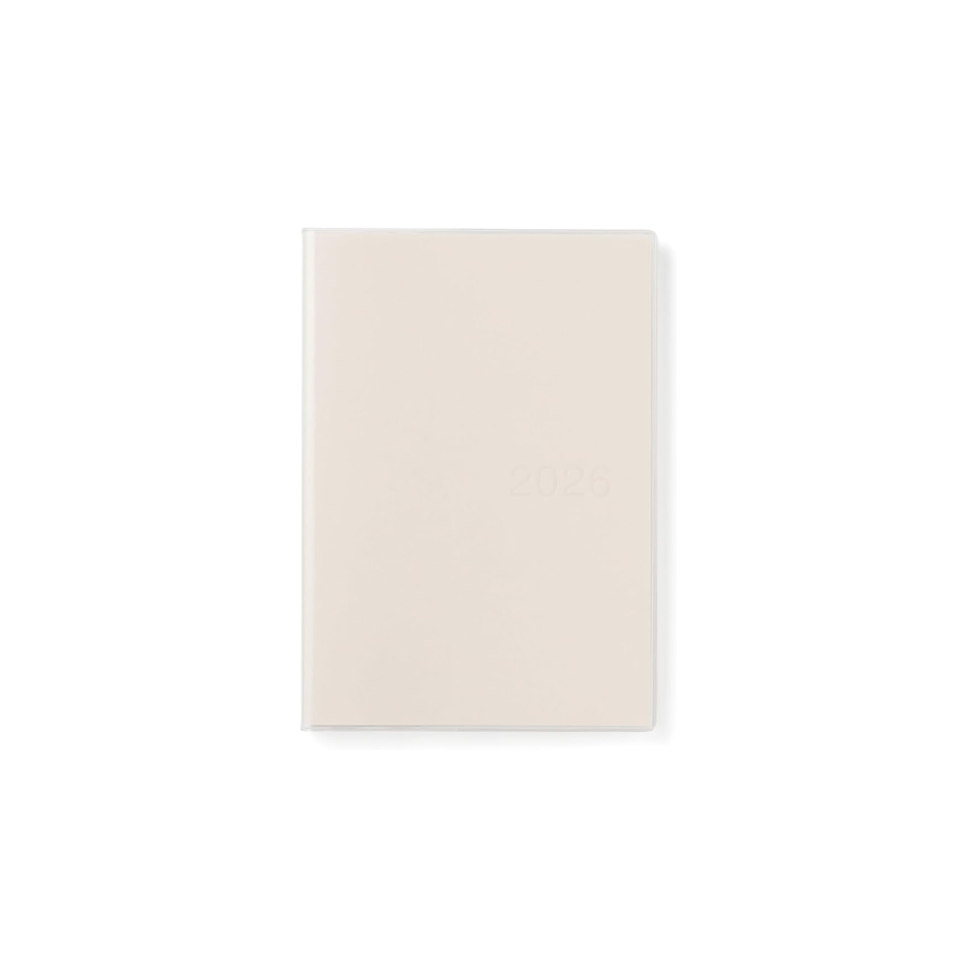 MUJI 84854538 Notebook, 2026, A5, Vertical Schedule Book, Starts December 2025, A5, White, Monthly Weekly