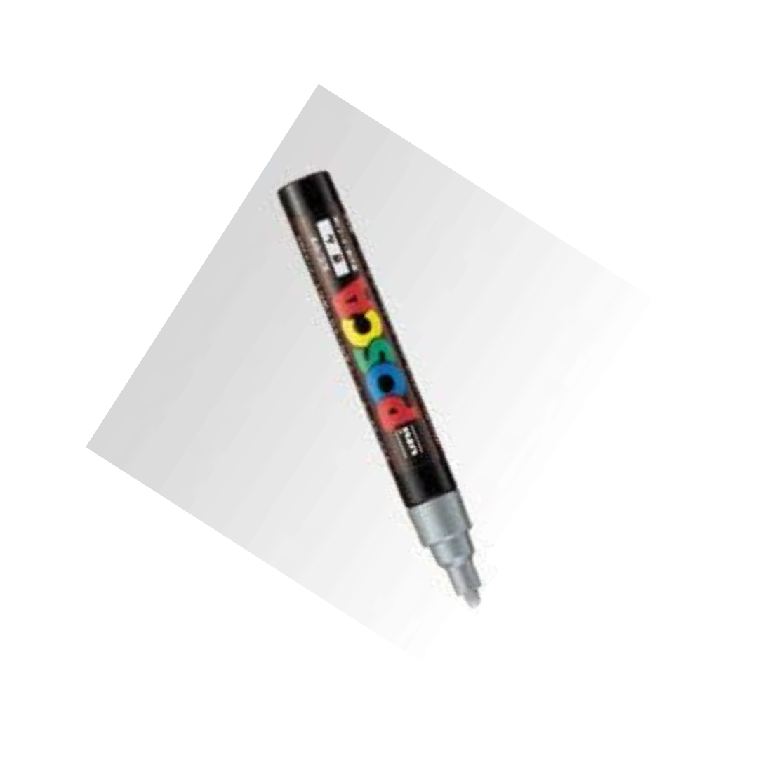 Mitsubishi Pencil Water-Based Pigment Marker Point Ska PC – 5 m. 26 Fine Point Silver [Set of 2]