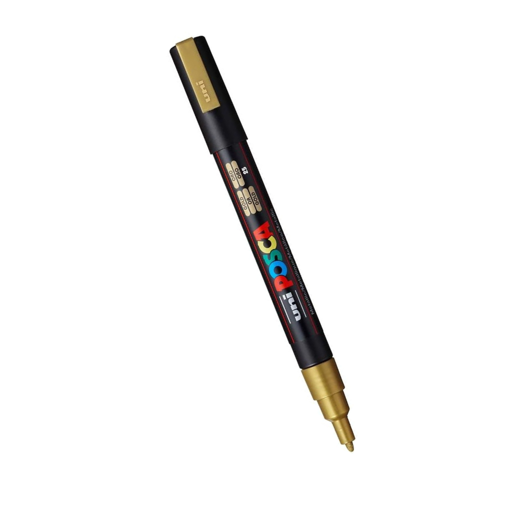 Uni Posca Pen - Fine Bullet Tip - Gold (PC-3M) | Set of 2