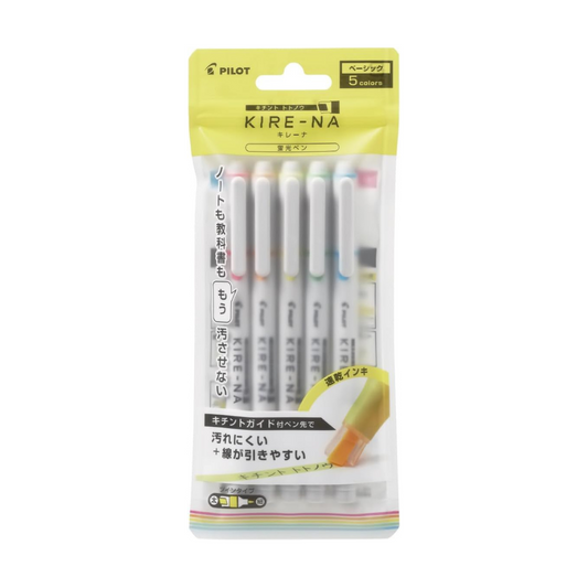 Pilot  SKIW-1-5C1 Highlighter, KIRE-NA Basic 5 Color Set