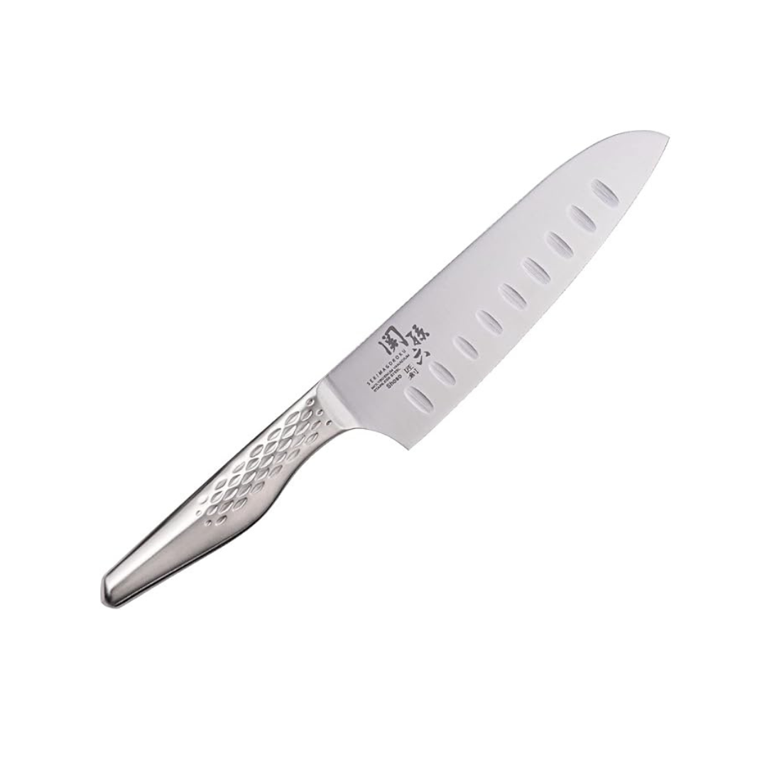 Kai Corporation Sekimagoroku Shousou AB5157 Dimpled Santoku Knife, Dishwasher Safe, 6.5 inches (165 mm)