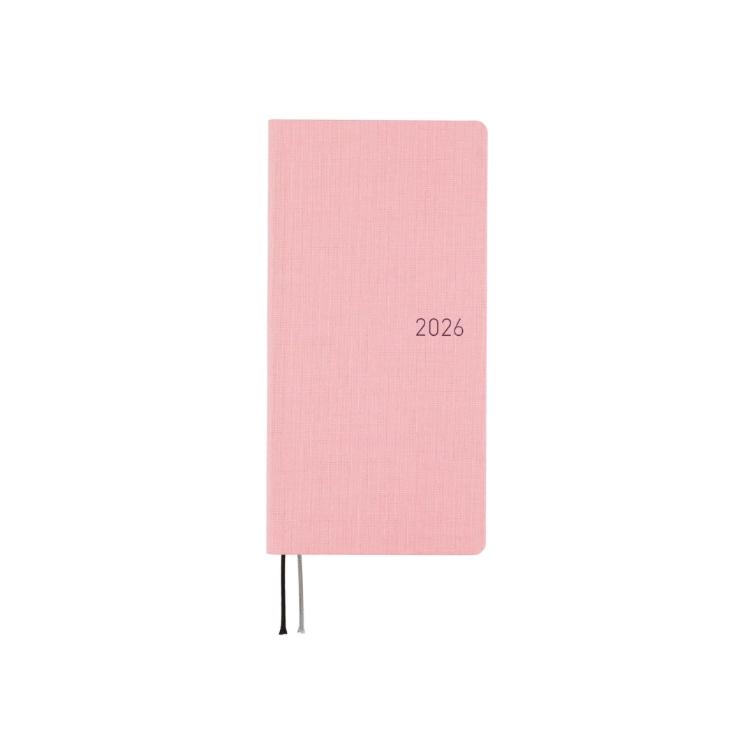 HOBONICHI Notebook, 2026 Weeks, Colors: Strawberry Milk, From January, Weekly Notebook, Weekly Left, Slim and Long