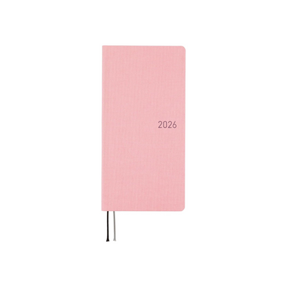HOBONICHI Notebook, 2026 Weeks, Colors: Strawberry Milk, From January, Weekly Notebook, Weekly Left, Slim and Long