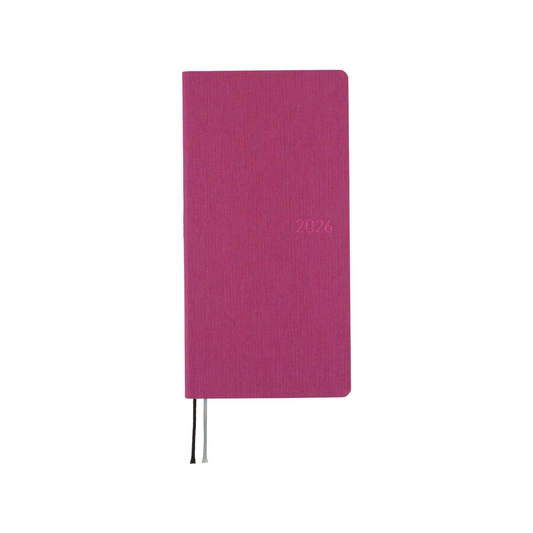 HOBONICHI Planner, 2026 Weeks, English Edition, Colors/Piani Purple, Starts from January, Weekly Notebook, Weekly Left, Slim and