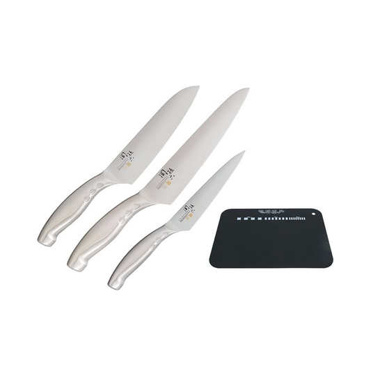Kai Seki Magoroku 5000ST TakumiSo Kitchen Knife Set of 3 Sheet with Chopping Board [AB-5100 / AB-5102 / AB-5121 / AP-5015]
