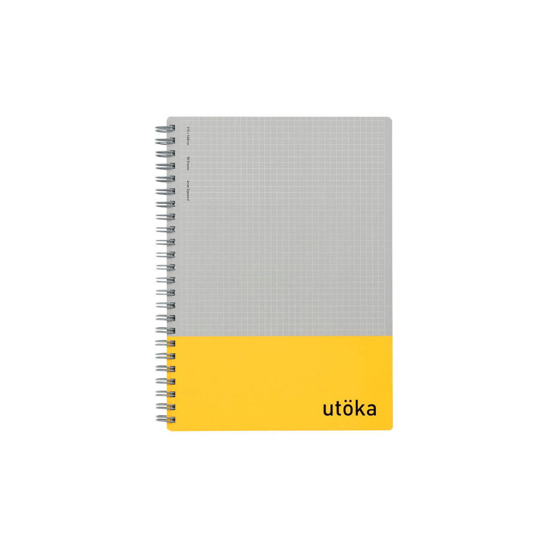 Maruman Notebook, Ring Notebook, Utoka, A5, 4mm Grid, Yellow, N460-04